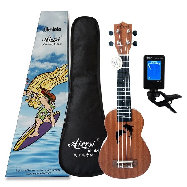 Aiersi Brand 21 Inch mahogany Soprano student beginner Ukulele High qu Zephyr Jump